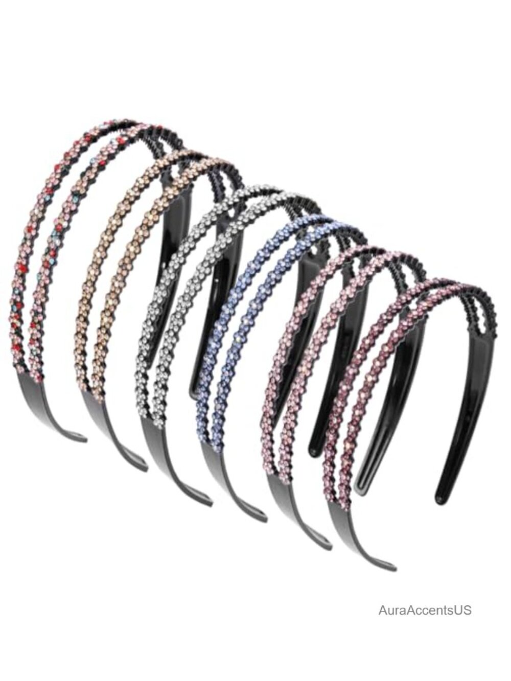 Rhinestone Headbands for Women Glitter Non Slip Bling Hair